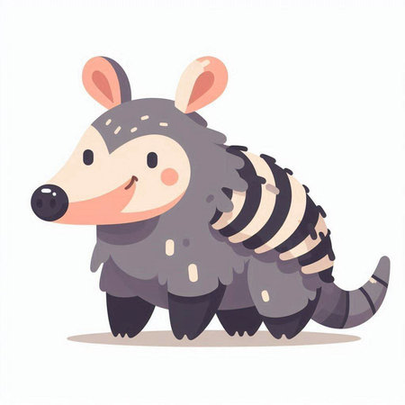 Cute little anteater cartoon character. Vector illustration isolated on white background.のイラスト素材