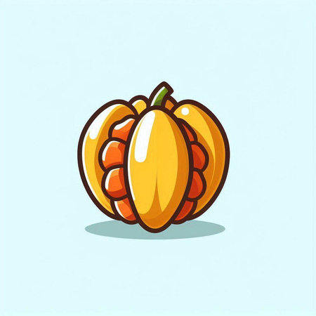 Pumpkin on a blue background, vector illustration, eps10のイラスト素材