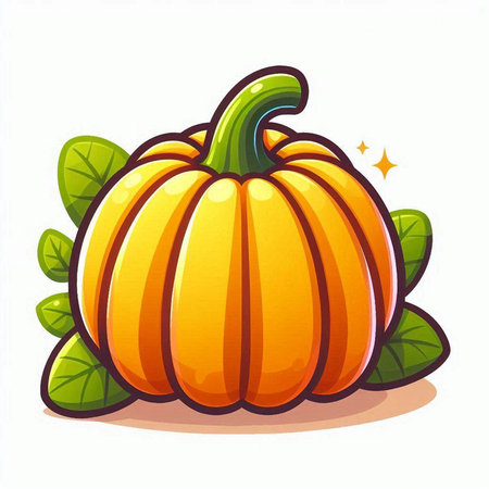 Pumpkin isolated on white background. Cartoon style. Vector illustration.のイラスト素材