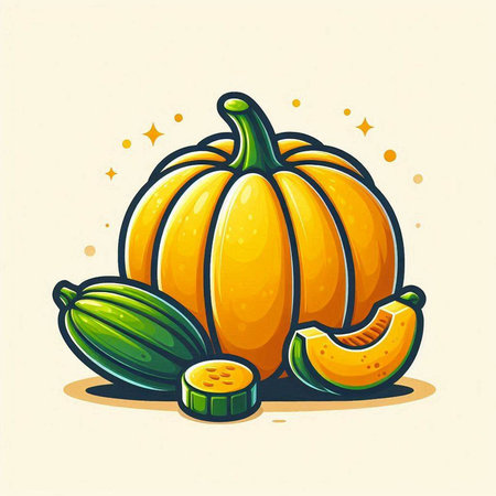Pumpkin vector illustration. Isolated on a white background.のイラスト素材