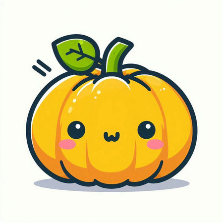 Cute pumpkin character. Cute cartoon style. Vector illustration.のイラスト素材