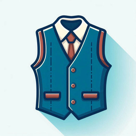 Fashion man jacket with tie and waistcoat, vector illustration.のイラスト素材