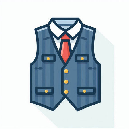 Men's shirt and tie icon in flat style. Vector illustration.のイラスト素材