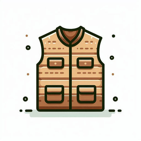 Illustration of a jacket in doodle style on white backgroundのイラスト素材
