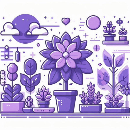 Flower in a pot. Vector illustration in a flat style.のイラスト素材