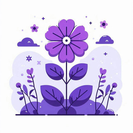 Flower icon on white background. Vector illustration in flat style.のイラスト素材