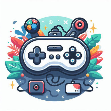 Gamepad in flat style. Vector illustration. Game console on white background.のイラスト素材