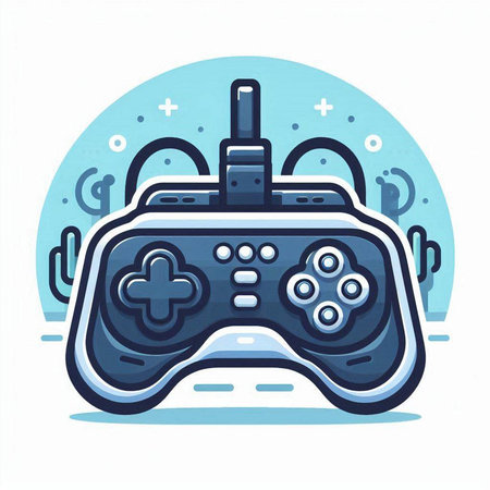 Joystick gamepad icon. Vector illustration in flat cartoon style.のイラスト素材