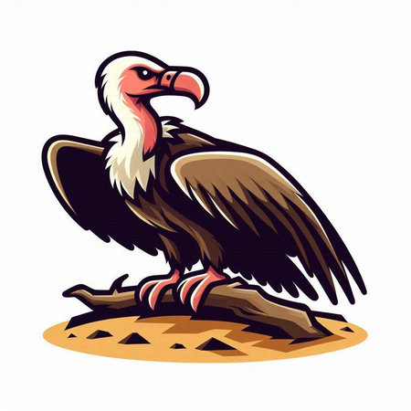 Griffon vulture or Gyps fulvus vector illustrationのイラスト素材