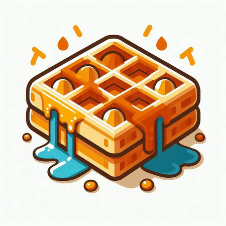 Waffle vector icon. Cartoon style illustration of waffle vector icon.のイラスト素材