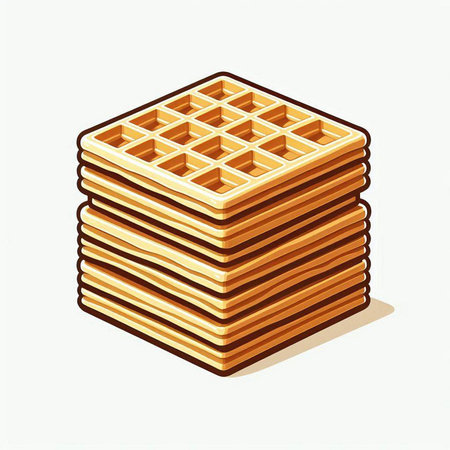 Belgian waffles isolated on a white background. Vector illustration.のイラスト素材