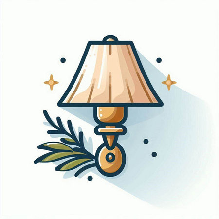 Illustration of a lamp on a white background. Vector illustration.のイラスト素材