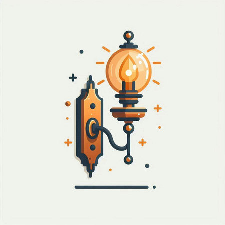 Lantern icon. Vector illustration in trendy flat linear style.のイラスト素材