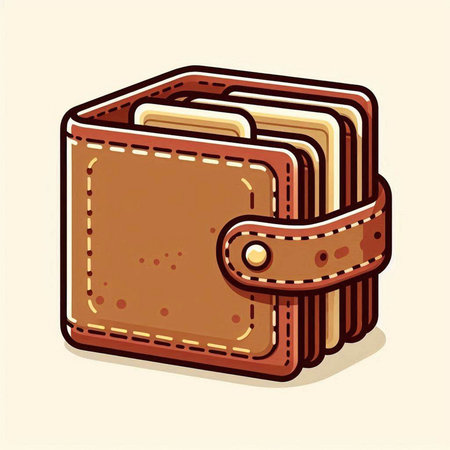 Illustration of a wallet. Vector illustration of a wallet in cartoon style.のイラスト素材