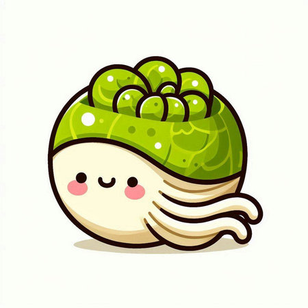 Illustration of Cute Octopus Cartoon Mascot Character on White Backgroundのイラスト素材