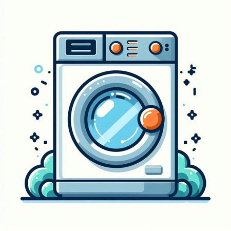 Washing machine icon. Laundry symbol. Vector illustration.のイラスト素材