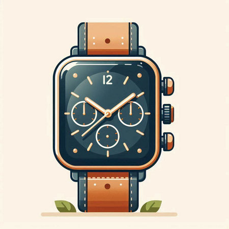 Wristwatch icon in flat style. Vector illustration on white background.のイラスト素材