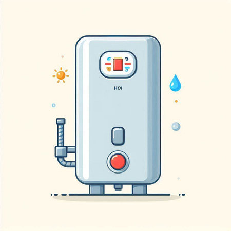 Boiler for heating water. Vector illustration in flat cartoon style.のイラスト素材