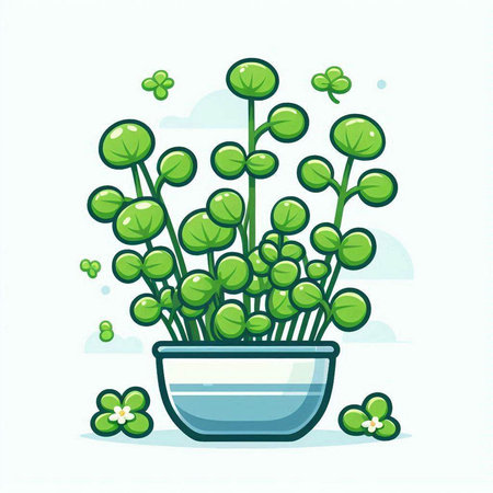 Green plant in a pot on a white background. Vector illustration.のイラスト素材