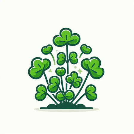 Green clover plant vector illustration. St. Patrick's Day symbol.のイラスト素材