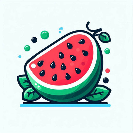 Watermelon fruit icon. Vector illustration of a watermelon fruit.のイラスト素材
