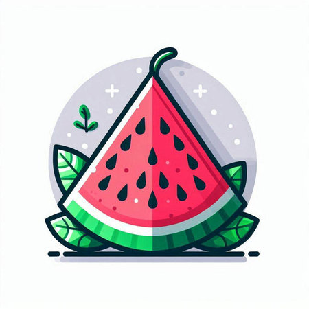 Watermelon vector icon. Watermelon illustration. Summer fruit icon.のイラスト素材