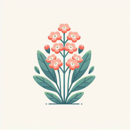 Cute flower icon. Vector illustration in flat style. Floral design element.のイラスト素材