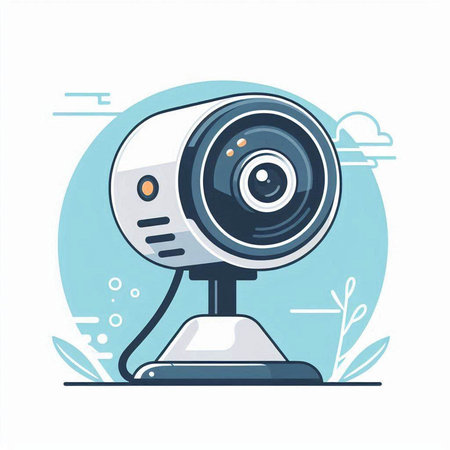Vector illustration of a web camera on a white background. Flat design.のイラスト素材