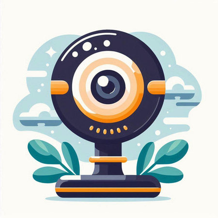 Webcam in flat style. Webcam icon. Vector illustration.のイラスト素材