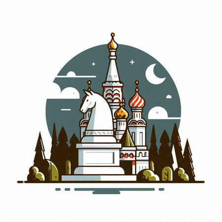 St. Basil's Cathedral in Moscow, Russia. Vector illustration.のイラスト素材