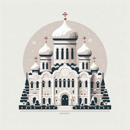 Church of the Savior on Spilled Blood. Vector illustration in flat style.のイラスト素材