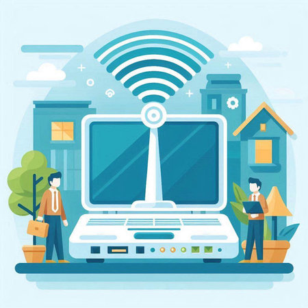 Internet connection concept. Modern flat design vector illustration of internet technology.のイラスト素材