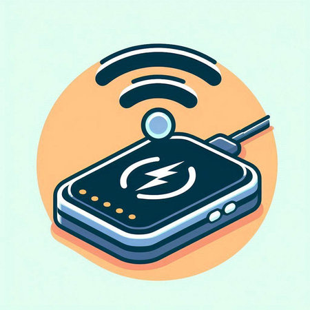 Wireless router isometric icon. Vector illustration in flat design.のイラスト素材