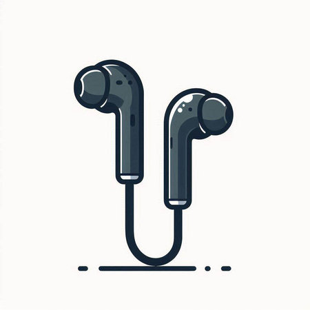 Earphones icon. Vector illustration. Isolated on white background.のイラスト素材