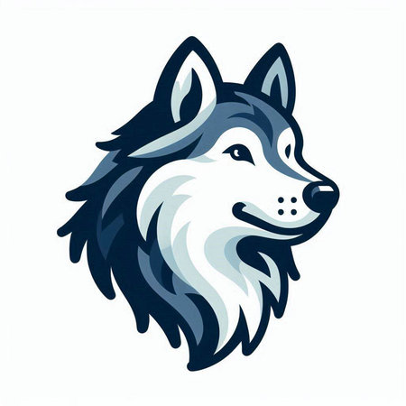 Illustration of a wolf head isolated on a white background - vectorのイラスト素材