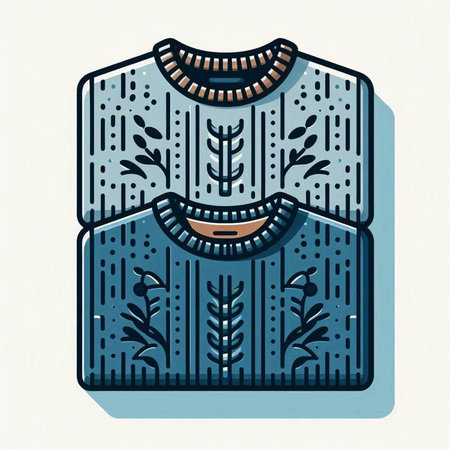 Knitted sweater with a pattern. Vector illustration in retro style.のイラスト素材
