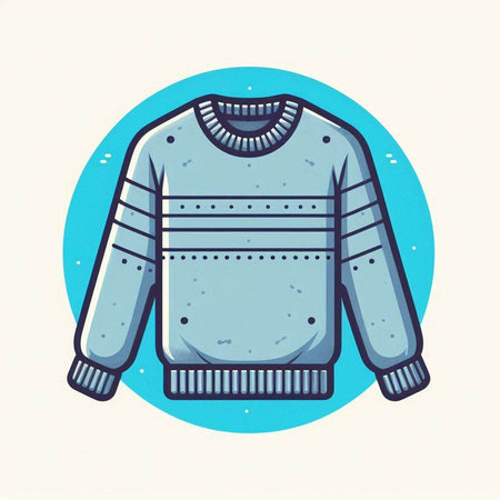 Illustration of a knitted sweater. Vector illustration in retro style.のイラスト素材