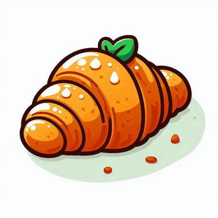 Vector illustration of a croissant isolated on a white background.のイラスト素材