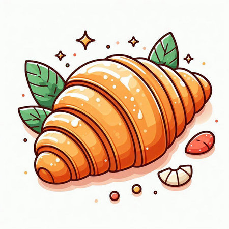 Croissant. Vector illustration of a fresh croissant.のイラスト素材