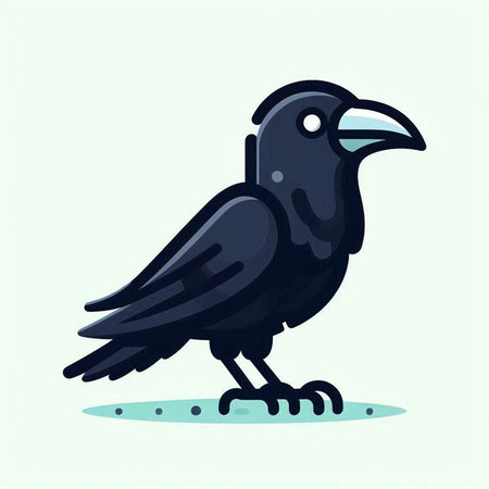 Crow. Vector illustration. Isolated on a white background.のイラスト素材