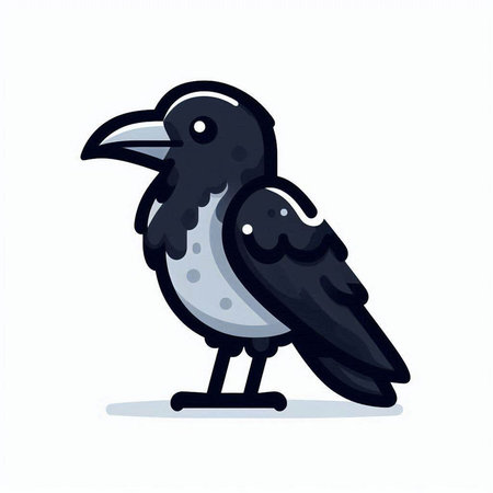 Crow. Vector illustration. Isolated on a white background.のイラスト素材