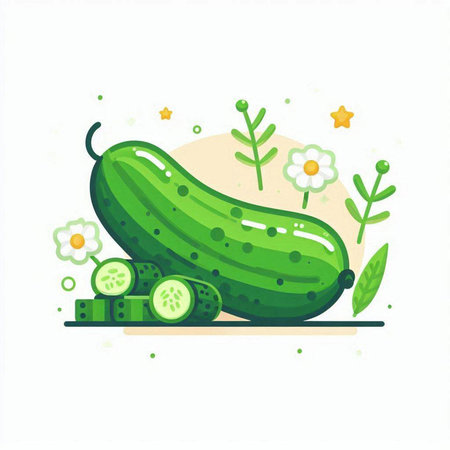 Cucumber vector illustration. Cucumber icon. Cucumber vector icon. Cucumber vector iconのイラスト素材