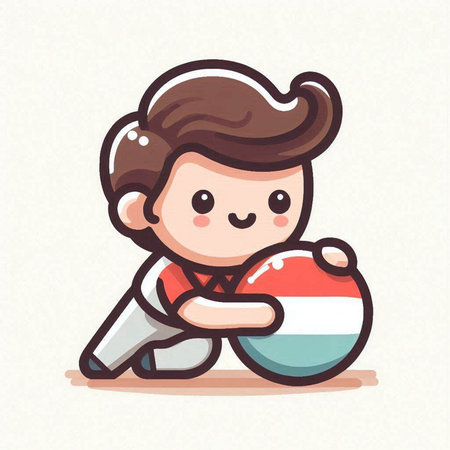 Cartoon businessman playing ball. Vector illustration of a businessman playing ball.のイラスト素材