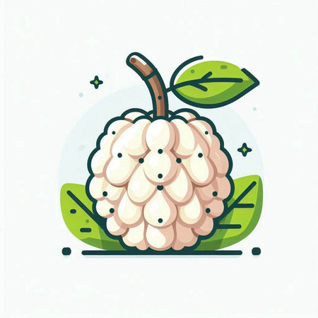 Custard apple vector icon. Custard apple illustration.のイラスト素材