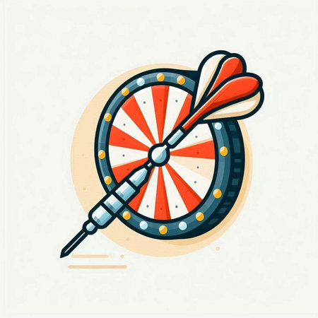 Dartboard icon. Vector flat illustration of a dartboard.のイラスト素材