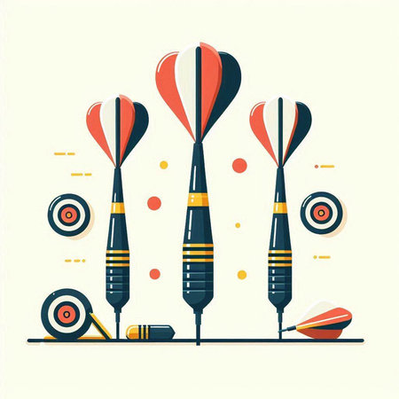 Darts and darts on a white background. Vector flat illustration.のイラスト素材