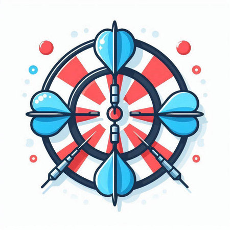 Darts board icon. Darts on white background. Vector illustration.のイラスト素材