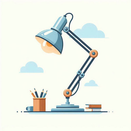 Illustration of a desk lamp in a flat style. Vector illustrationのイラスト素材