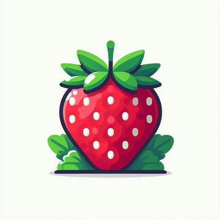 Strawberry vector illustration. Isolated on a white background.のイラスト素材