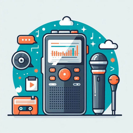 Radio set. Vector illustration in flat design style. Radio set iconのイラスト素材